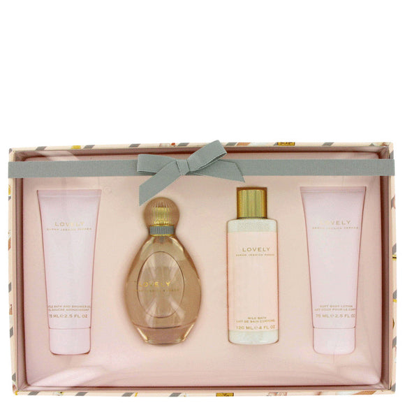 Lovely Gift Set - 3.4 oz Eau De Parfum Spray + 2.5 oz Body Lotion + 2.5 oz Shower Gel + 4 oz Milk Bath For Women by Sarah Jessica Parker