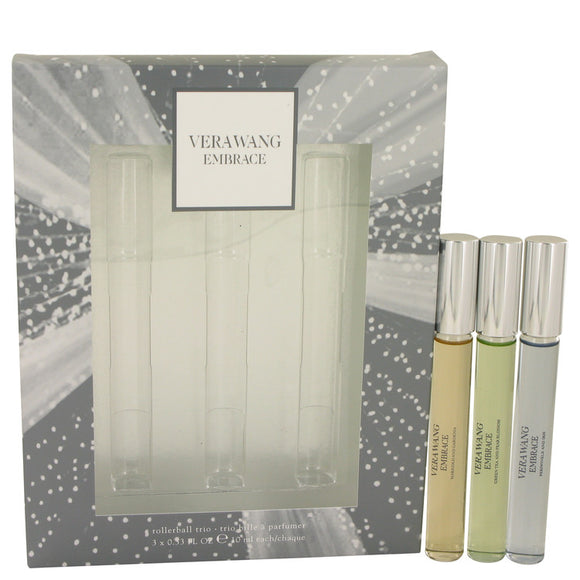 Vera Wang Embrace Gift Set - Rollerball Trio Gift Set includes Embrace Marigold and Gardenia, Green Tea and Pear Blossom and Periwinkle and Iris For Women by Vera Wang