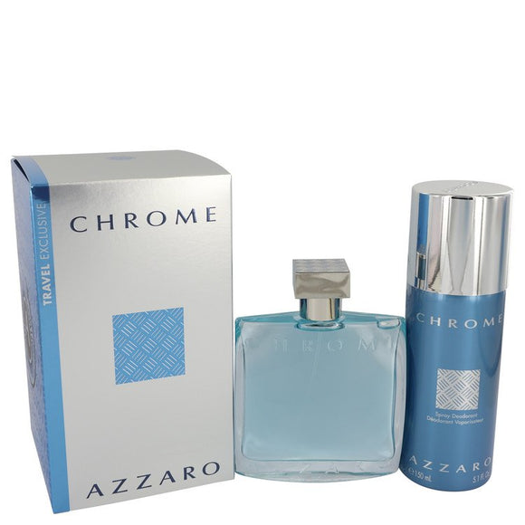 Chrome 0.00 oz Gift Set  3.4 oz Eau De Toilette Spray + 5 oz Deodorant Spray For Men by Azzaro