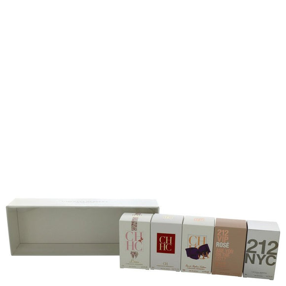 212 Gift Set  Deluxe Travel Gift Set Includes CH L`eau, CH, Ch Eau De Parfum Sublime, 212, and 212 Vip Rose For Women by Carolina Herrera