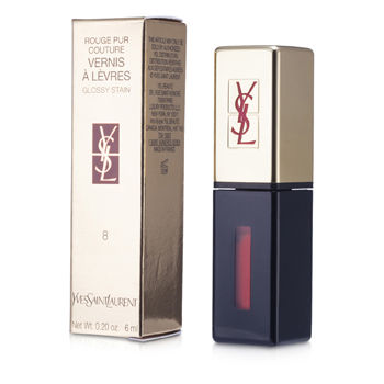 Yves Saint Laurent Lip Care Rouge Pur Couture Vernis a Levres Glossy Stain - # 8 Orange De Chine For Women by Yves Saint Laurent