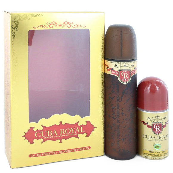 Cuba Royal Gift Set  3.3 oz Eau De Toilette Spray + 1.7 oz Deodorant Stick For Men by Fragluxe