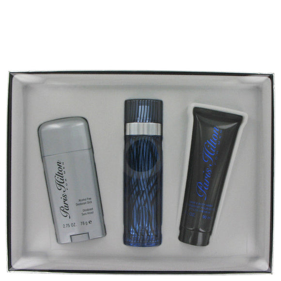 Paris Hilton Gift Set - 3.4 oz Eau De Toilette Spray + 2.75 Deodorant Stick (Alcohol Free) + 3 oz Hair & Body Wash For Men by Paris Hilton
