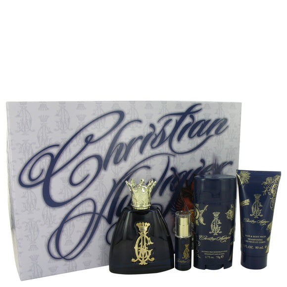 Christian Audigier 0.00 oz Gift Set  3.4 oz Eau De Toilette Spray + .25 oz MIN EDT + 3 oz Body Wash + 2.75 Deodorant Stick For Men by Christian Audigier