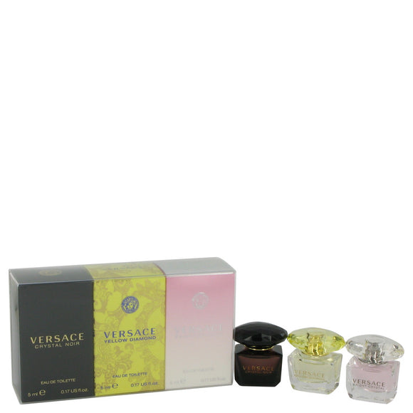 Versace Yellow Diamond Gift Set - Miniature Collection Includes Crystal Noir, Bright Crystal and Versace Yellow Diamond For Women by Versace