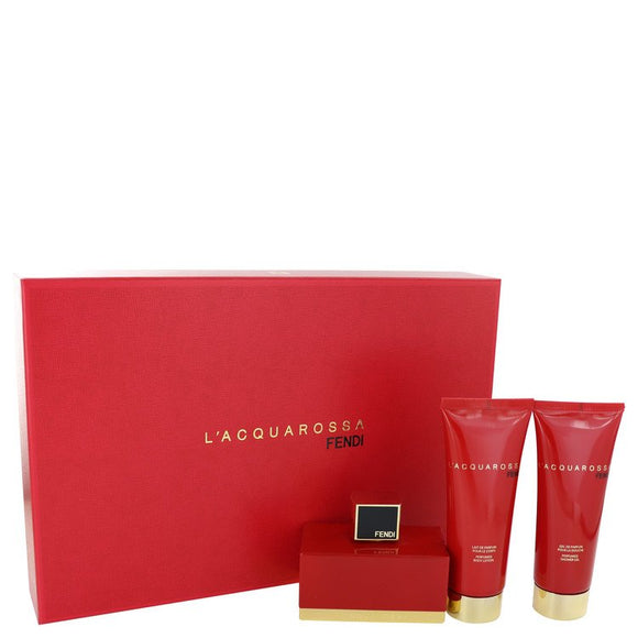 Fendi L`Acquarossa Gift Set  2.5 oz Eau De Parfum Spray + 2.5 oz Shower Gel + 2.5 oz Body Lotion For Women by Fendi
