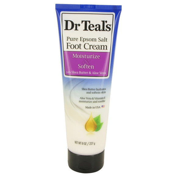 Dr Teal`s Pure Epsom Salt Foot Cream 8.00 oz Pure Epsom Salt Foot Cream with Shea Butter & Aloe Vera & Vitamin E For Women by Dr Teal`s