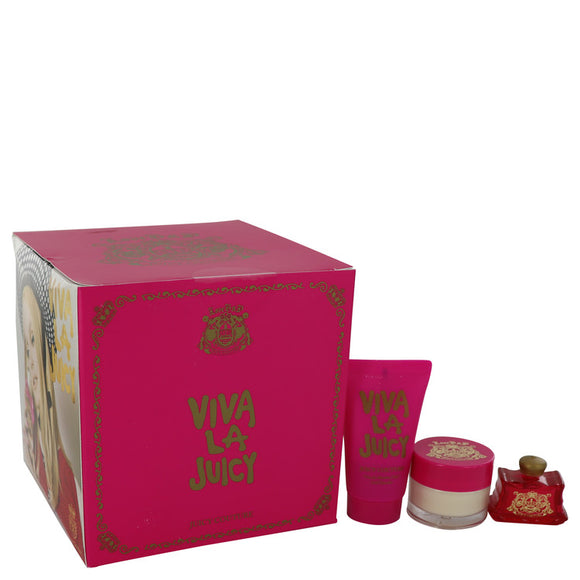 Viva La Juicy Gift Set - .17 oz Mini EDP + .5 oz Body Cr????me + .8 oz Shower Gel For Women by Juicy Couture