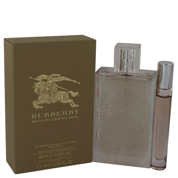 Burberry Brit Rhythm Floral Gift Set  3 oz Eau De Toilette Spray +.25 oz Mini EDT Roll On Pen For Women by Burberry