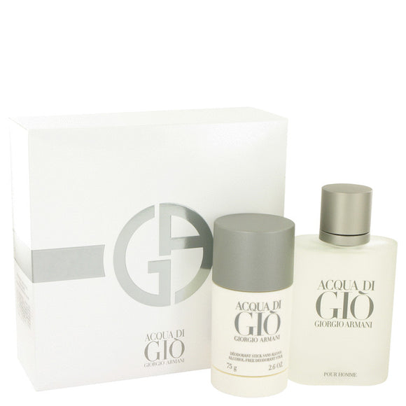 ACQUA DI GIO Gift Set  3.4 oz Eau De Toilette Spray + 2.6 oz Deodorant Stick For Men by Giorgio Armani