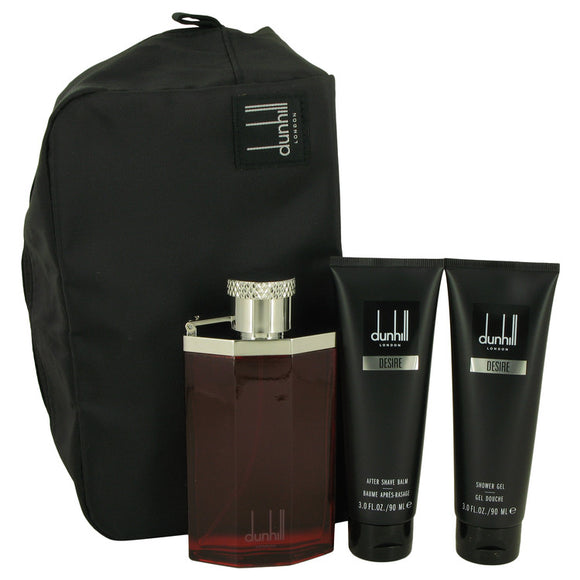 DESIRE Gift Set  3.4 oz Eau De Toilette Spray + 3 oz Shower Gel + 3 oz After Shave Balm + Bag For Men by Alfred Dunhill