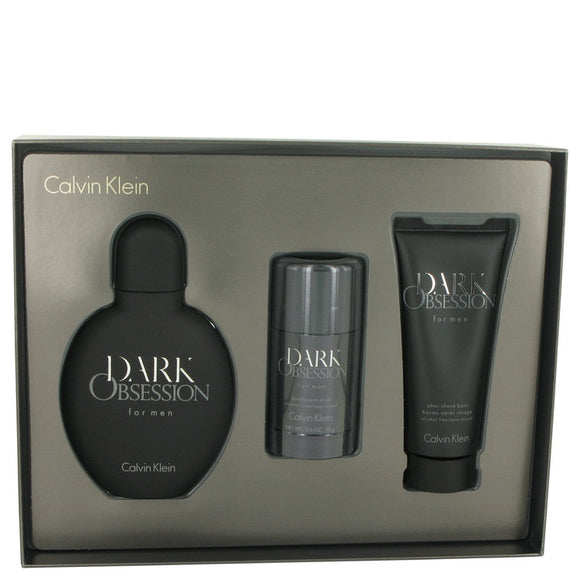 Dark Obsession 0.00 oz Gift Set  4 oz Eau De Toilette Spray + 2.6 oz Deodorant Stick + 3.4 oz After Shave Balm For Men by Calvin Klein