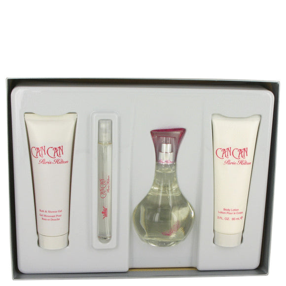 Can Can 0.00 oz Gift Set  3.4 oz Eau De Parfum Spray + 3 oz Body Lotion + 3 oz Shower Gel +  .34 oz Mini EDP Spray For Women by Paris Hilton