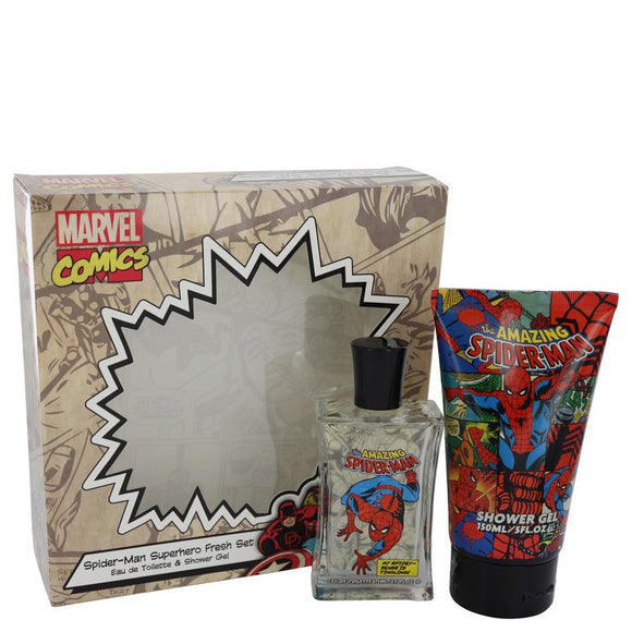 Spiderman Gift Set - 2.5 oz Eau De Toilette Spray + 5 oz Body Wash For Men by Marvel