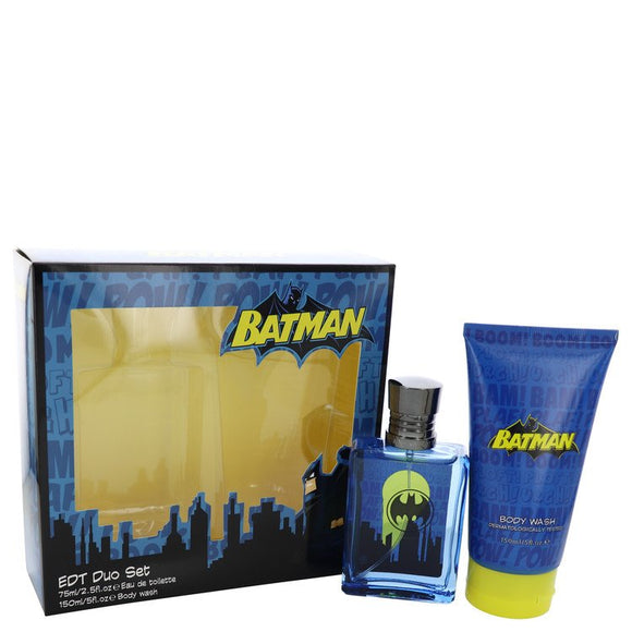 Batman Gift Set - 2.5 oz Eau De Toilette Spray + 5 oz Body Wash For Men by Marmol & Son