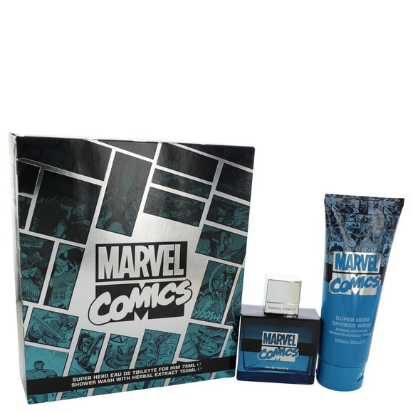 Marvel Comics Super Hero Gift Set  2.5 oz Eau De Toilette Spray + 5 oz Shower Gel For Men by Marvel