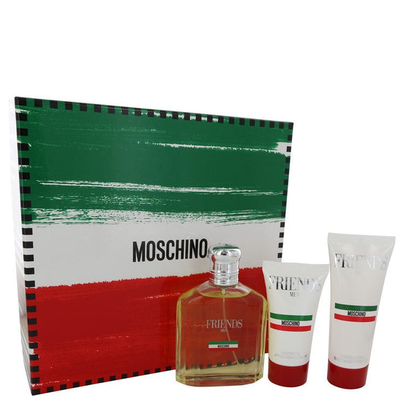 Moschino Friends Gift Set  4.2 oz Eau De Toilette Spray +1.7 oz  After Shave Balm + 3.4 oz Shower Gel For Men by Moschino