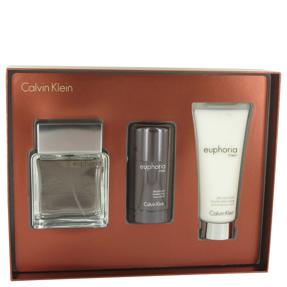 Euphoria Gift Set  3.4 oz Eau De Toilette Spray + 3.4 oz After Shave Balm + 2.6 oz Deodorant Stick For Men by Calvin Klein