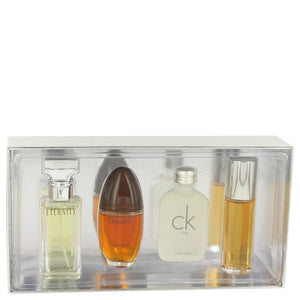 Obsession Gift Set - Mini Variety Gift Set Includes Eternity, Obsession Ck One, Escape, All 1/2 oz Sprays Except CK One is a Splash For Women by Calvin Klein