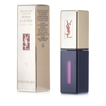Yves Saint Laurent Lip Care Rouge Pur Couture Vernis a Levres Glossy Stain - # 15 Rose Vinyl For Women by Yves Saint Laurent