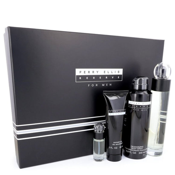 PERRY ELLIS RESERVE Gift Set  3.4 oz Eau De Toilette Spray + 6.8 oz Body Spray + 3 oz Shower Gel + .25 oz Mini EDT Spray For Men by Perry Ellis