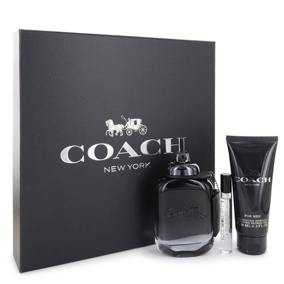 Coach Gift Set  3.3 oz Eau De Toilette Spray + .25 oz Mini EDT Spray + 3.3 oz Shower Gel For Men by Coach