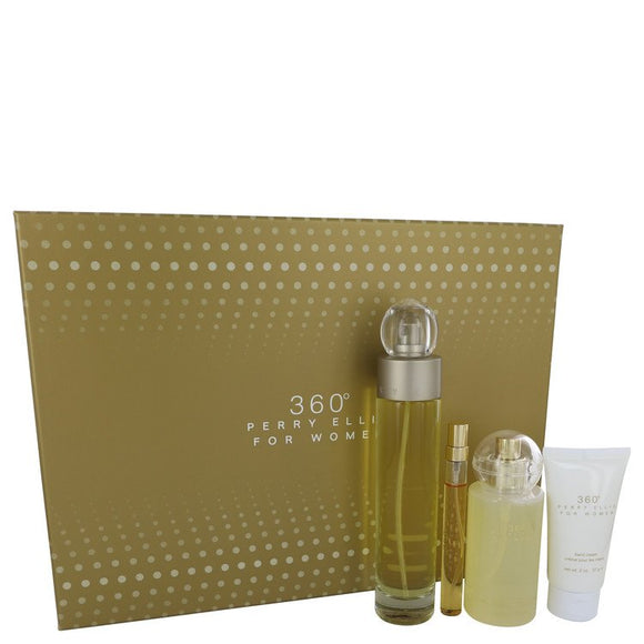 perry ellis 360 Gift Set  3.4 oz Eau De Toilette Spray + 4 oz Body Mist + 2 oz Hand Cream + .34 Mini EDT Spray For Women by Perry Ellis