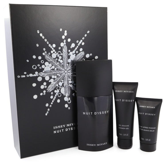 Nuit D`issey Gift Set  4.2 oz Eau De Toilette Spray + 2.5 oz Shower Gel + 1.6 oz After Shave Balm For Men by Issey Miyake