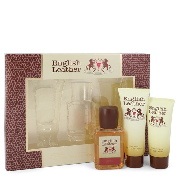 ENGLISH LEATHER Gift Set  3.4 oz Cologne Body Spash + 2 oz After Shave Balm + 2.5 oz Body Wash For Men by Dana