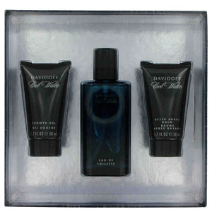 Cool Water Gift Set - 2.5 oz Eau De Toilette Spray + 1.7 oz After Shave Balm + 1.7 oz Shower Gel For Men by Davidoff