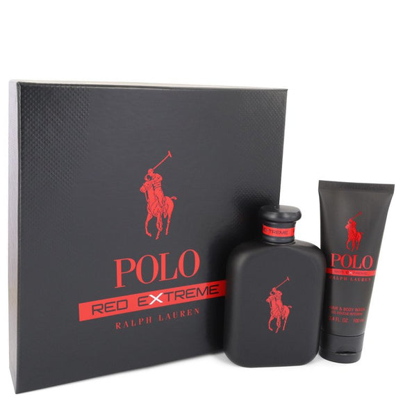 Polo Red Extreme Gift Set  4.2 oz Eau De Parfum Spray + 3.4 oz Hair & Body Wash For Men by Ralph Lauren