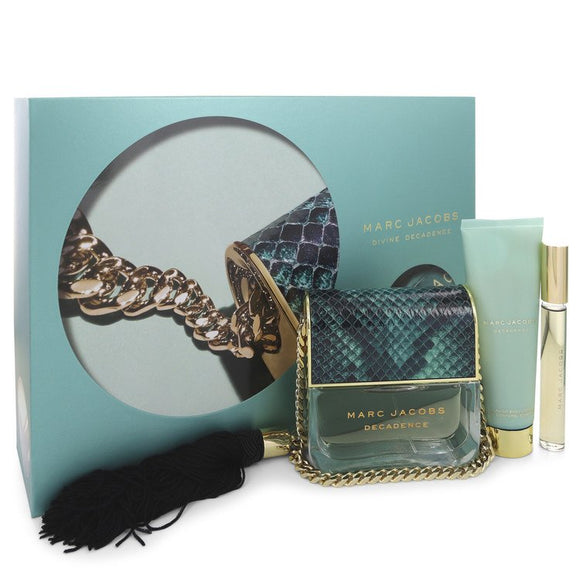 Divine Decadence Gift Set  3.4 oz Eau De Parfum Spray + .33 oz Mini EDP Rollerball + 2.5 oz Body Lotion For Women by Marc Jacobs
