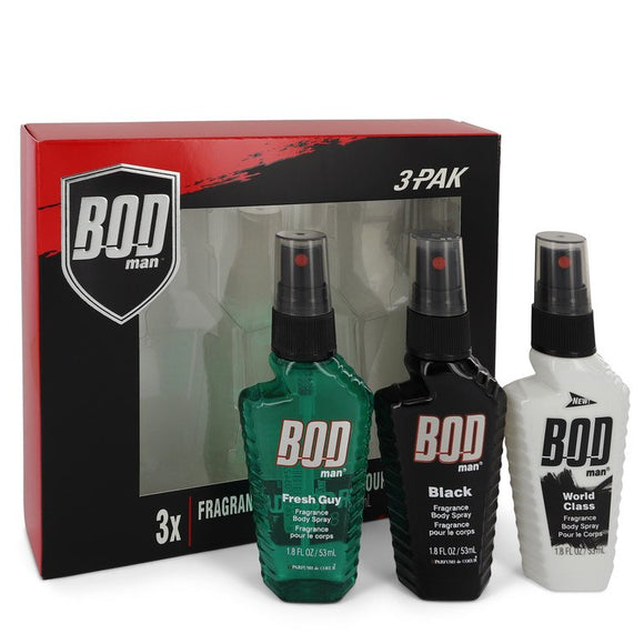 Bod Man Fresh Guy Gift Set  Includes Fresh Guy, Black and World Class all in 1.5 oz Body Sprays For Men by Parfums De Coeur