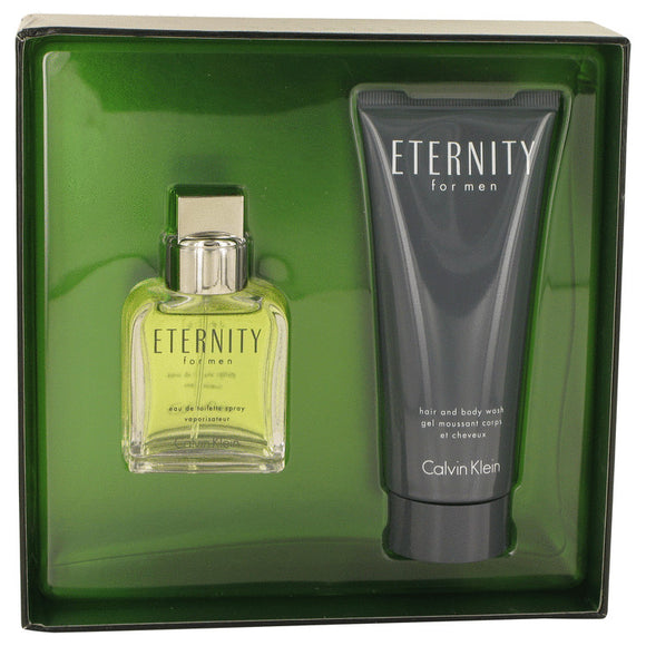 ETERNITY Gift Set  1.7 oz Eau De Toilette Spray + 3.4 oz Hair and Body Wash For Men by Calvin Klein