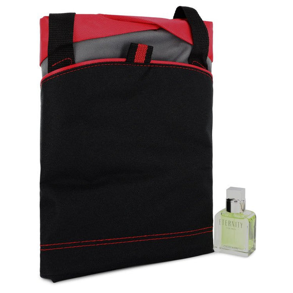 ETERNITY Gift Set  1 oz  Eau De Toilette Spray + Medium Red Contrast Duffle Bag For Men by Calvin Klein