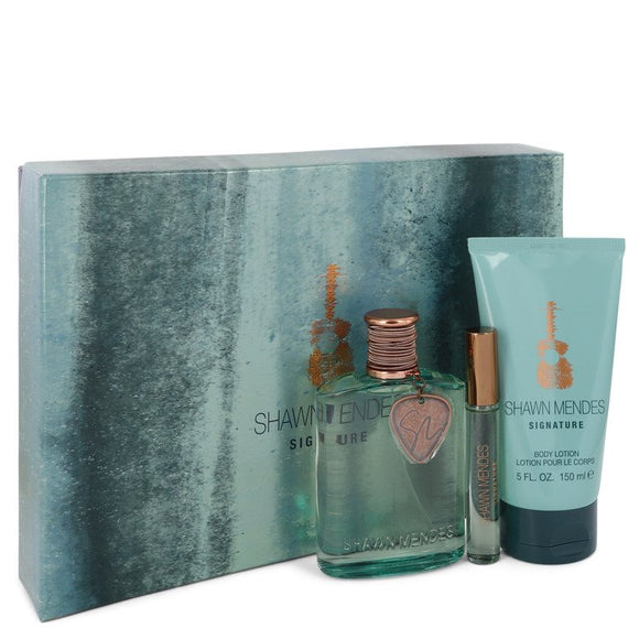 Shawn Mendes Gift Set (Unisex)  3.4 oz Eau De Parfum Spray + 5 oz Body Lotion + .33 oz EDP Rollerball For Women by Shawn Mendes
