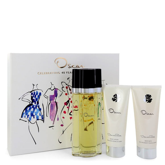 OSCAR Gift Set  3.4 oz Eau De Toilette Spray + 3.4 oz Body Lotion + 3.4 oz Shower Gel For Women by Oscar de la Renta