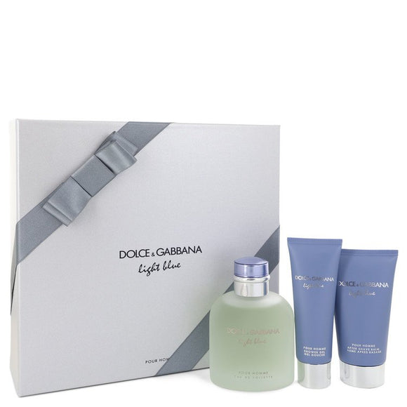 Light Blue Gift Set  4.2 oz Eau De Toilette Spray + 2.5 oz After Shave Balm + 1.7 oz Shower Gel For Men by Dolce & Gabbana