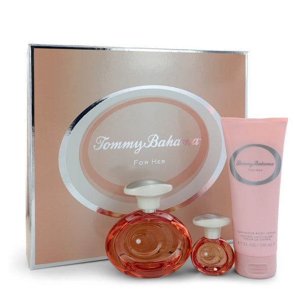 Tommy Bahama For Her Gift Set  3.4 oz Eau De Parfum Spray + .5 oz Eau De Parfum Spray + 6.7 oz Body Lotion For Women by Tommy Bahama