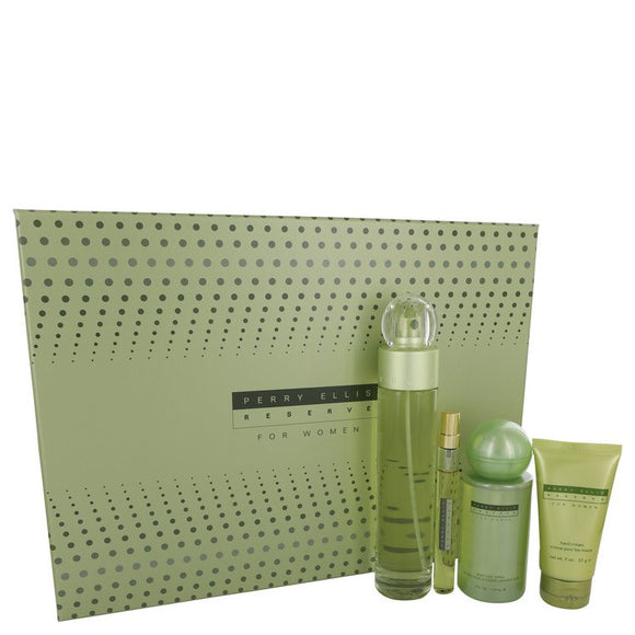 PERRY ELLIS RESERVE Gift Set  3.4 oz Eau De Parfum Spray+ .33 oz Mini EDP Spray + 4 oz Body Mist Spray + 2 oz Hand Cream For Women by Perry Ellis