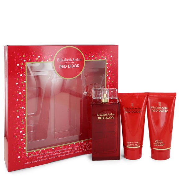 RED DOOR Gift Set  3.3 oz Eau De Toilette Spray + 3.3 oz Body Lotion + 3.3 oz Shower Gel For Women by Elizabeth Arden
