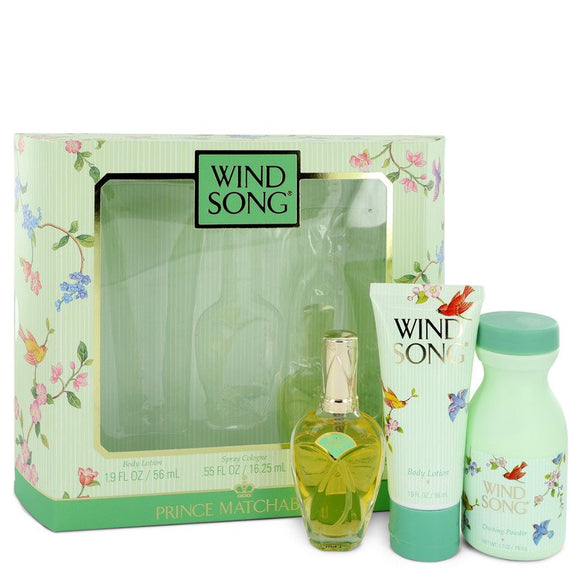 WIND SONG Gift Set  .55 oz Cologne Spray +1.9 oz Body Lotion + 2.7 oz Dusting Powder For Women by Prince Matchabelli