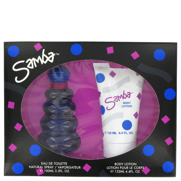 SAMBA Gift Set  3.4 oz Eau De Toilette Spray + 4.4 oz Body Lotion For Women by Perfumers Workshop