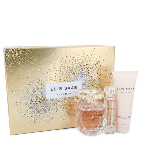 Le Parfum Elie Saab Gift Set  3 oz Eau De Parfum Spray + .33 oz Travel EDP Spray + 2.5 oz Body Lotion For Women by Elie Saab