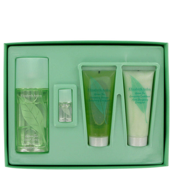 GREEN TEA Gift Set  3 oz Eau Pafumee Spray + 3.3 oz Shower Gel + 3.3 oz Conditioner + .12 oz Scent Eau Parfumee For Women by Elizabeth Arden