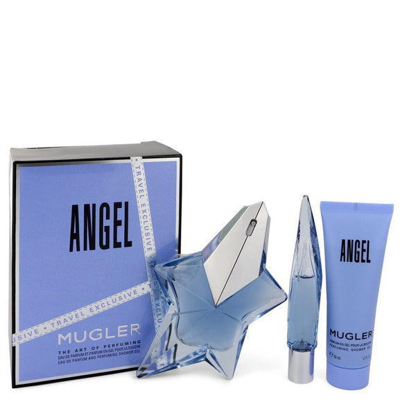 ANGEL 0.00 oz Gift Set  1.7 oz Eau De Parfum Spray Refillable + 0.3 oz Mini EDP Purse Spray + 1.7 oz Shower Gel For Women by Thierry Mugler