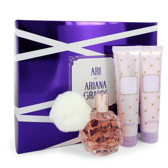 Ari 0.00 oz Gift Set  3.4 oz Eau De Parfum Spray + 3.4 oz Body Lotion + 3.4 oz  Shower Gel For Women by Ariana Grande