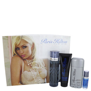 Paris Hilton Gift Set  3.4 oz  Eau De Toilette Spray + 3 oz Body Wash + 2.75 oz Deodorant Stick + .25 Mini EDT Spray For Men by Paris Hilton
