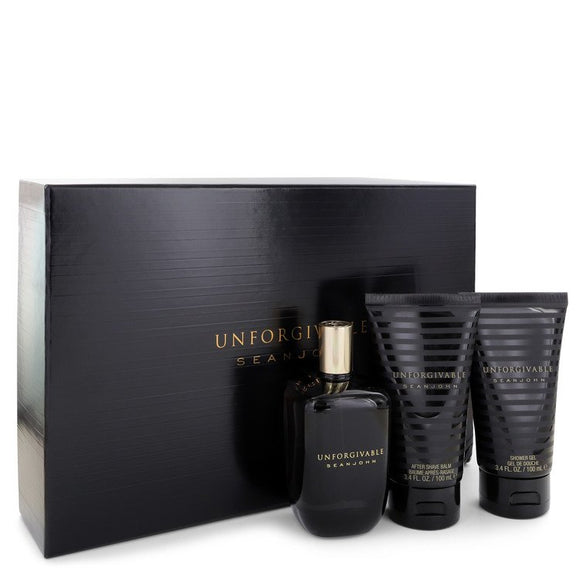 Unforgivable Gift Set  4.2 oz Eau De Toilette Spray + 3.4 oz Shower Gel + 3.4 oz After Shave Balm For Men by Sean John