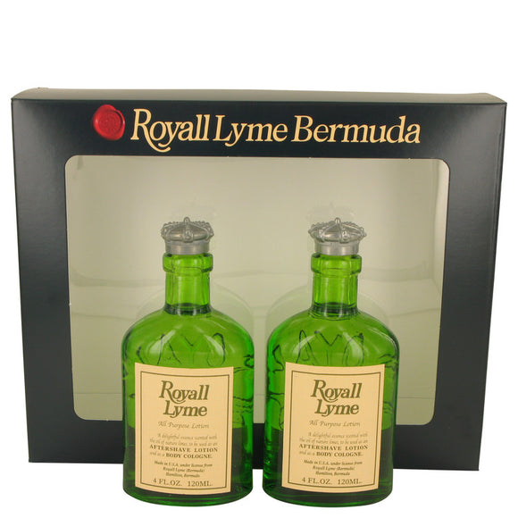 Royall Lyme Gift Set - Two 4 oz All Purpose Lotion / Cologne Splash includes 2 Spray pumps For Men by Royall Fragrances